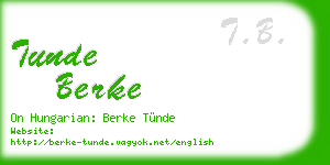 tunde berke business card